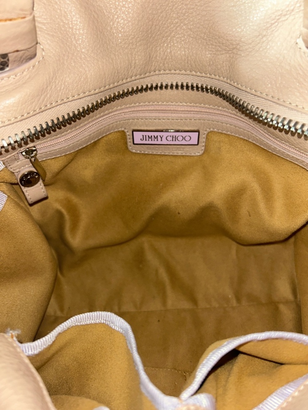 Jimmy Choo, yummy pebbled, and woven  leather  bag and dust bag - Picture 7 of 15